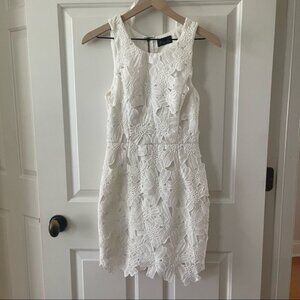 ASTR White Lace Sheath Bodycon Dress, size Small